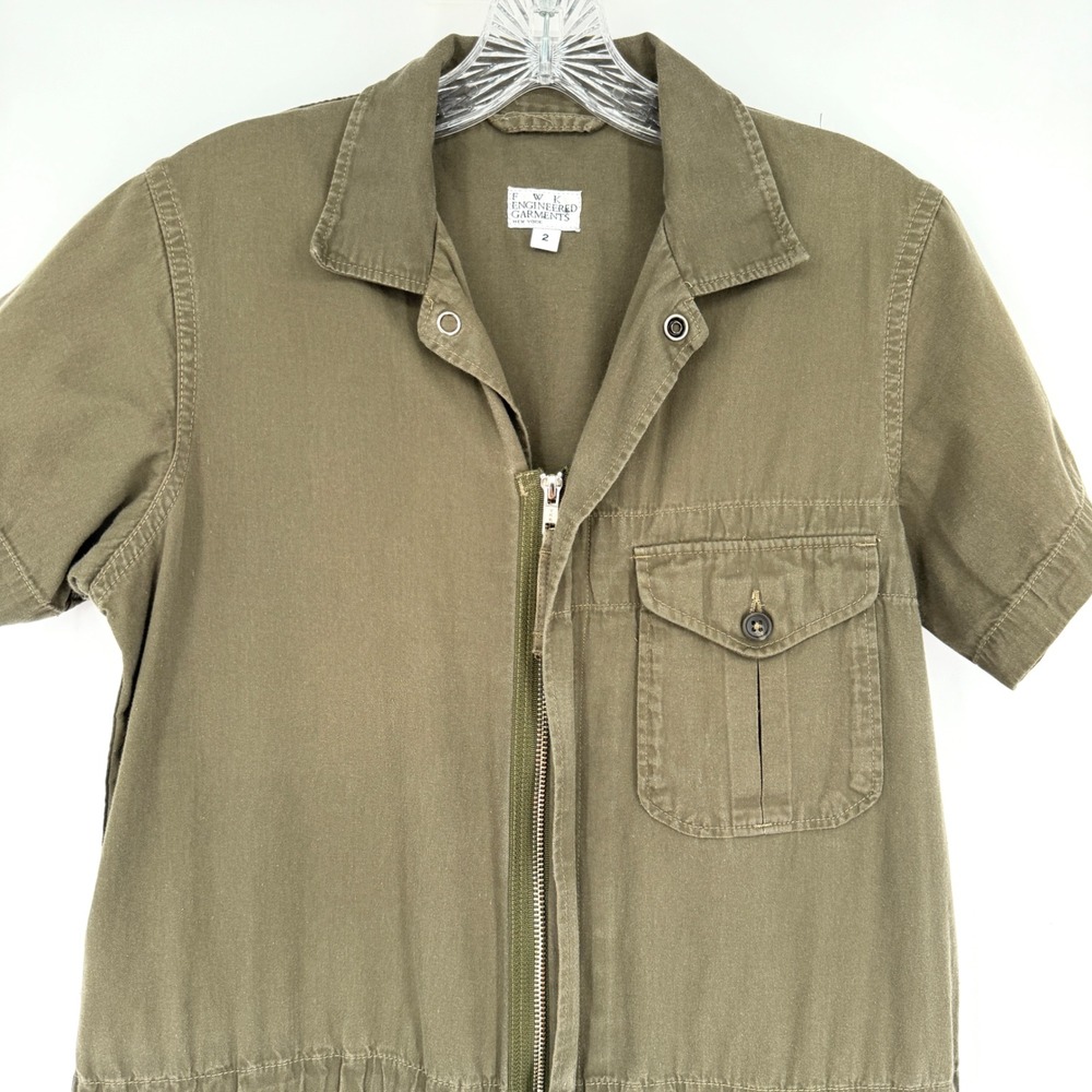 Engineered Garments Combi Suit Olive Green Drab Short Sleeve Utility Boiler Sz 2 - Picture 7 of 16